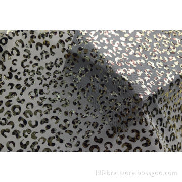 100% Polyester Leopard Pattern Mesh Fabric